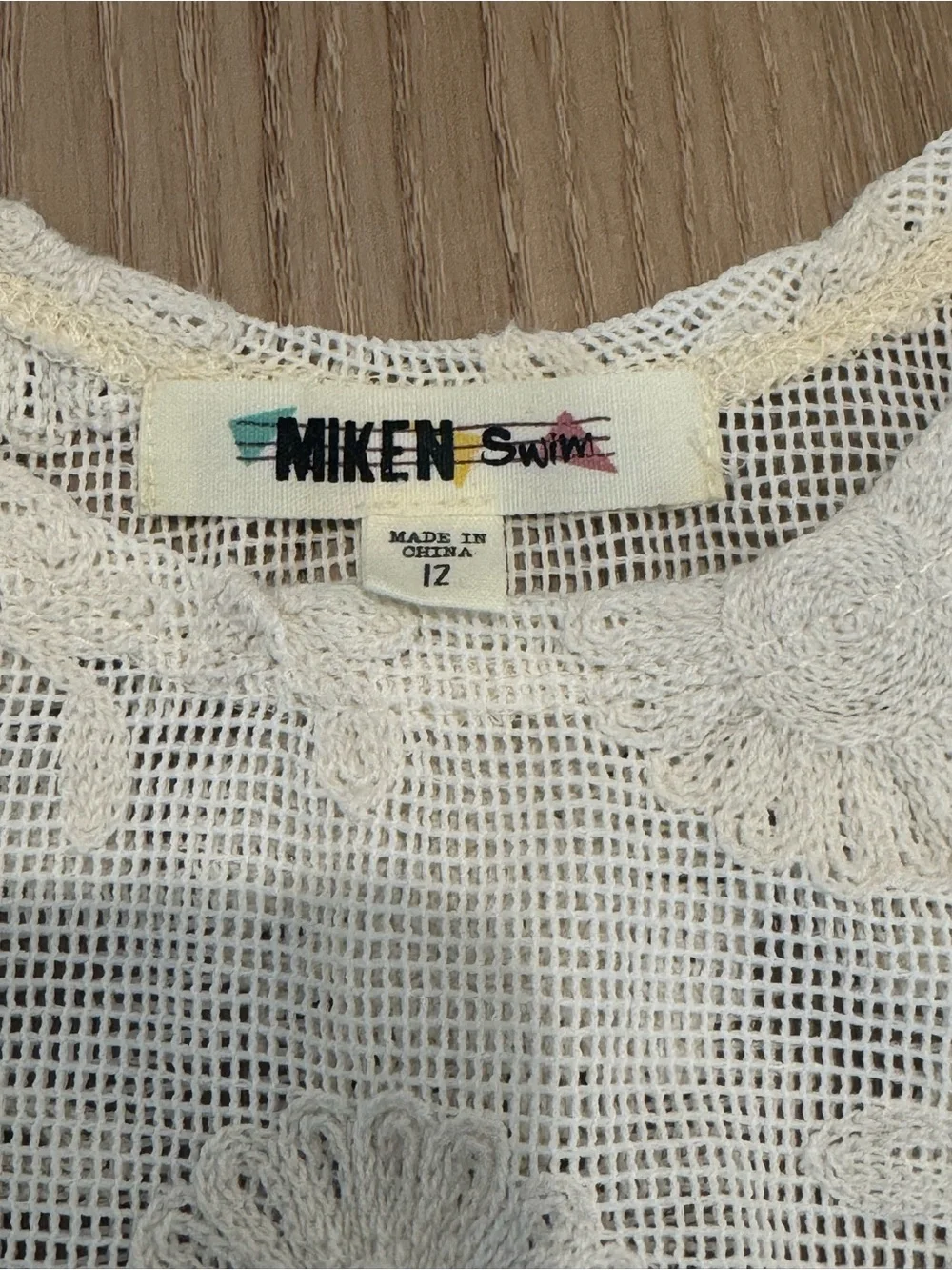 Girls MIKEN Ivory Lace Swim Cover Up Set Size 12 Floral Beach Boho Cottagecore